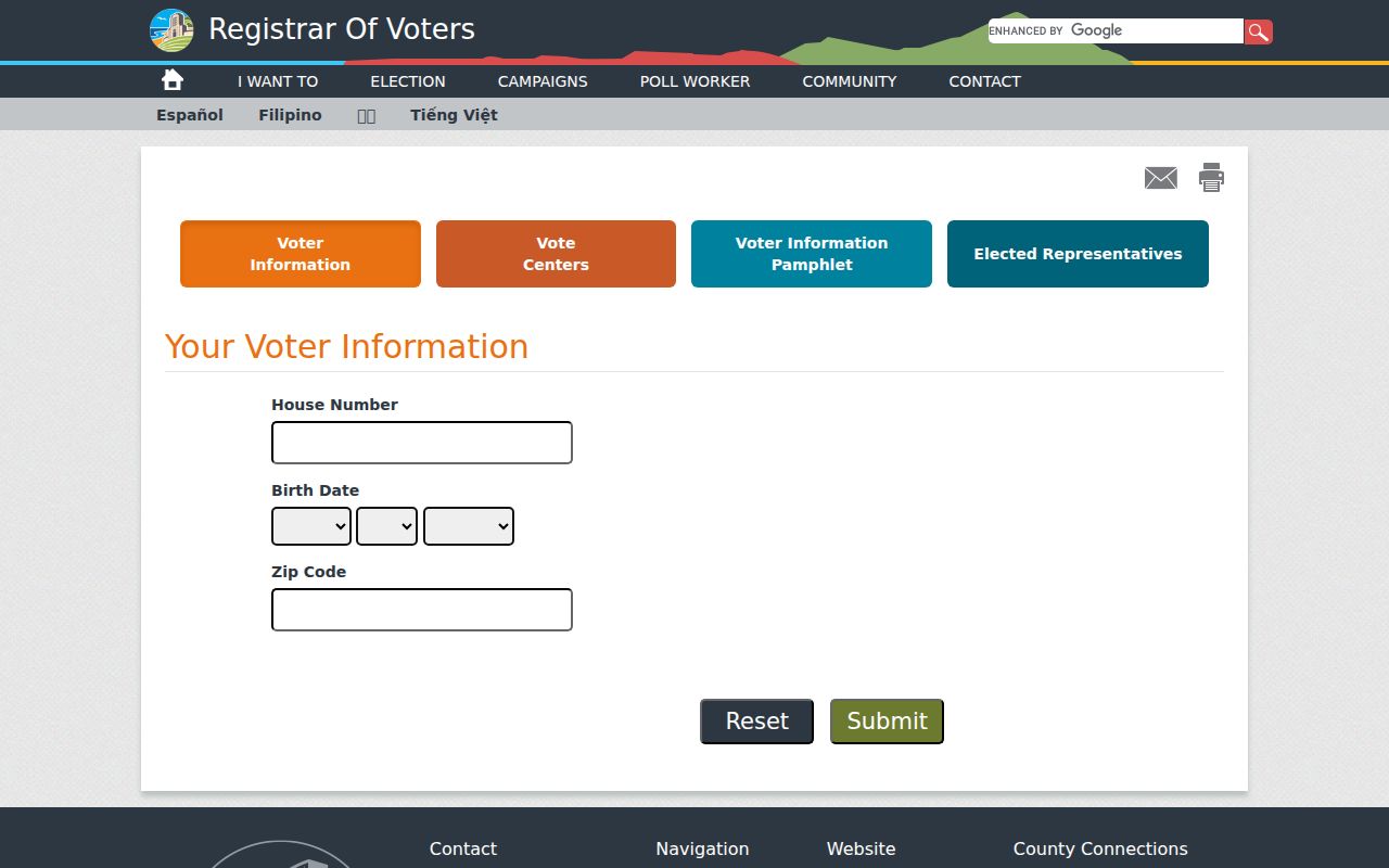 Coronado residents directory view of county voter self-lookup
